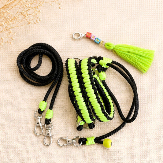 Handmade Hobby Horse Bridle Set –  Lemon Yellow Tack with Personalized Name Tag